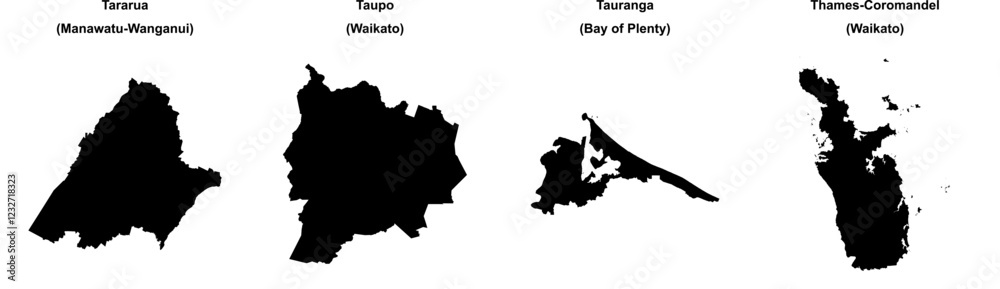Tararua, Taupo, Tauranga, Thames-Coromandel outline maps Tararua, Taupo, Tauranga, Thames-Coromandel outline maps