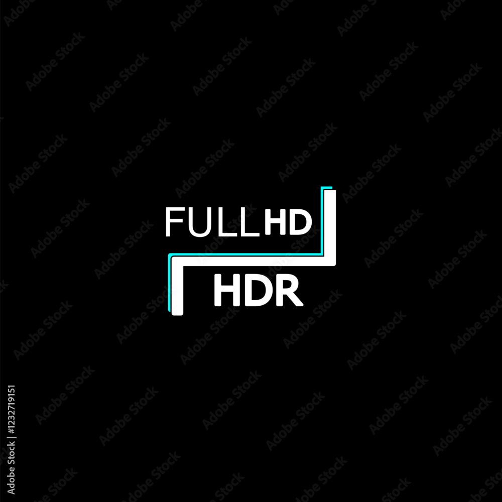 HD widescreen tv sign icon isolated on black background. HD widescreen tv sign icon isolated on black background.