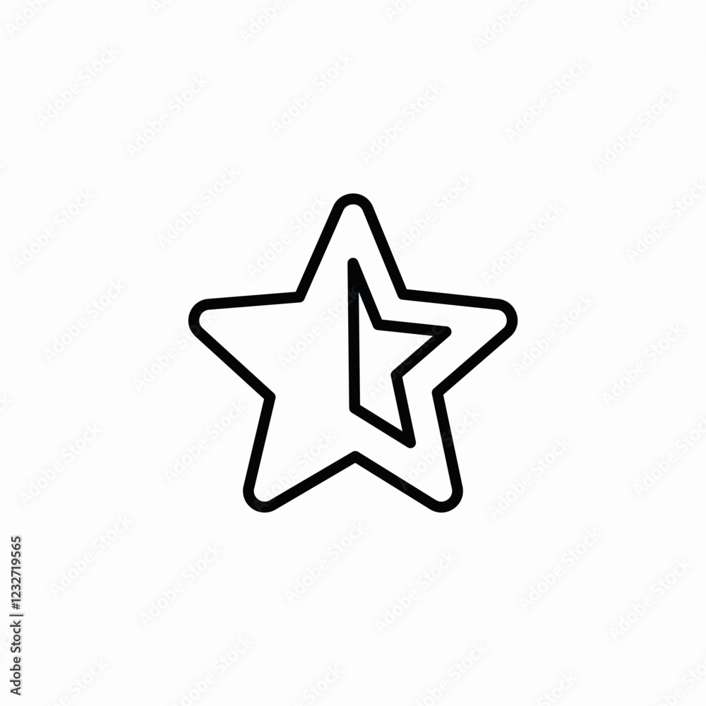 half star review icon sign vector half star review icon sign vector