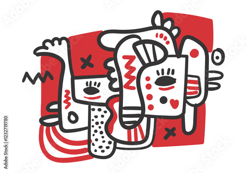 A contemporary style face illustration with an abstract cubism approach