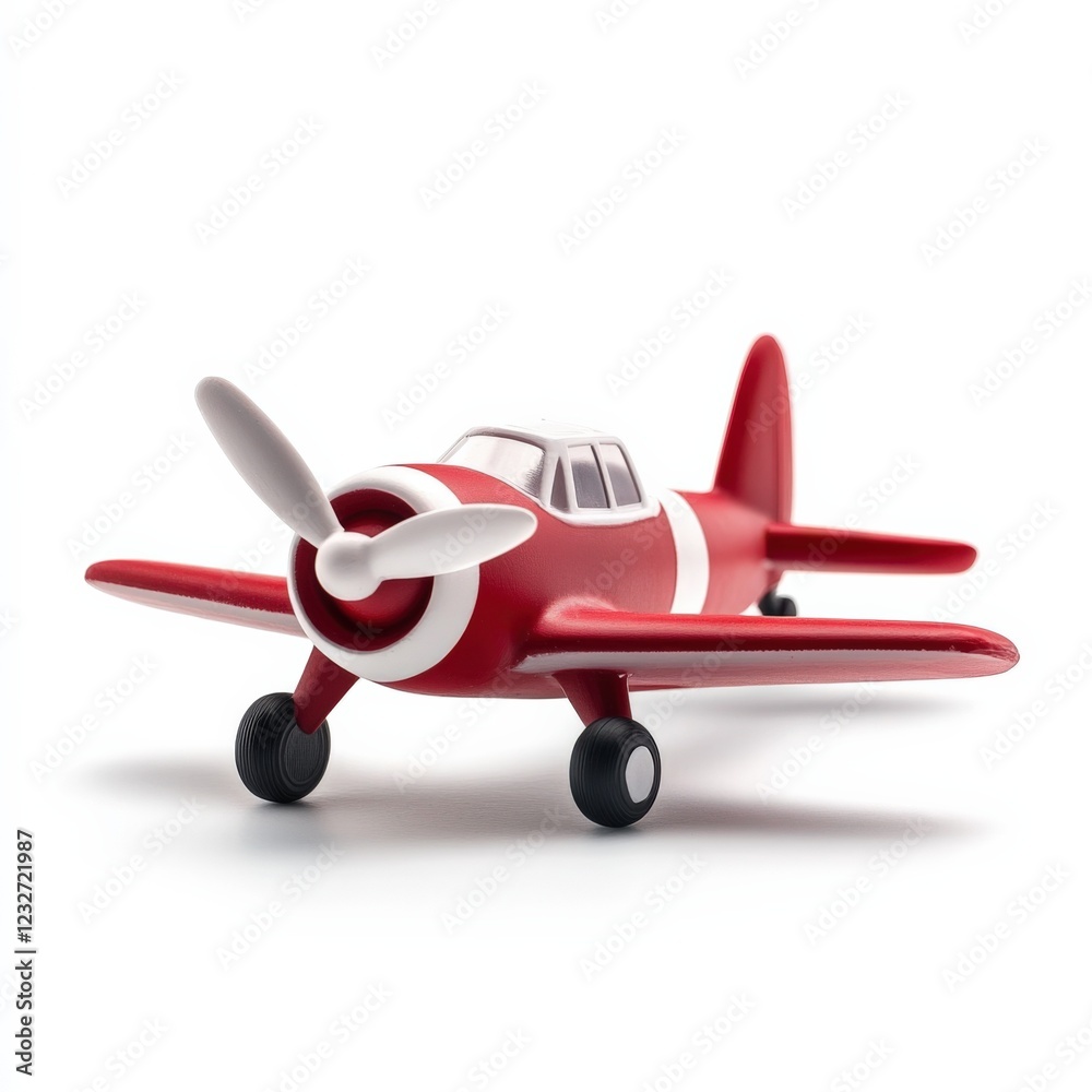 red toy airplane isolated on white background red toy airplane isolated on white background