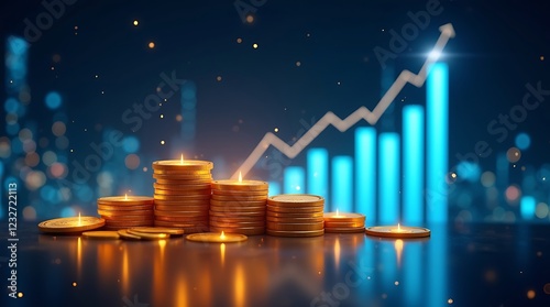 Startup Funding and Investment Growth Concept with Digital Finance Elements
