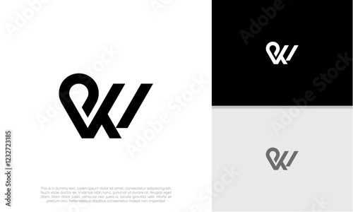 Initials W logo design. Initial Letter Logo.	