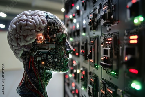 Obraz na płótnie A neural interface directly from the brain to the computer.