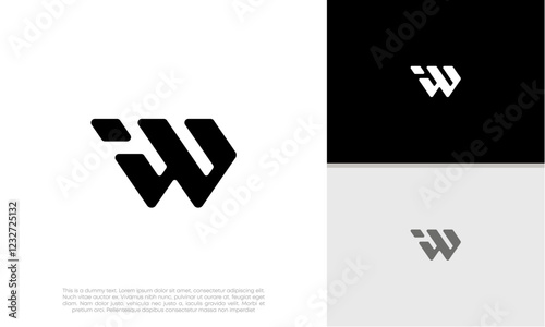 Initials IW. W logo design. Initial Letter Logo.	
