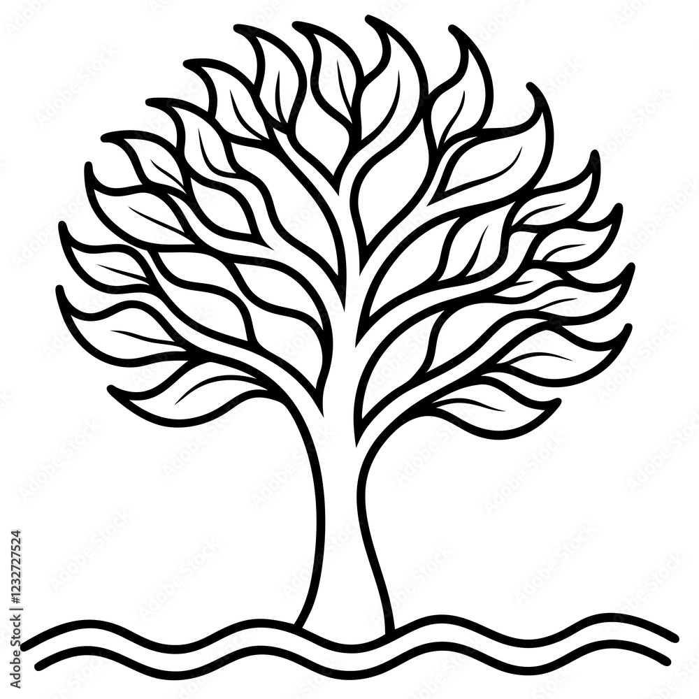 Waterflow Tree with Wave Leaves Waterflow Tree with Wave Leaves