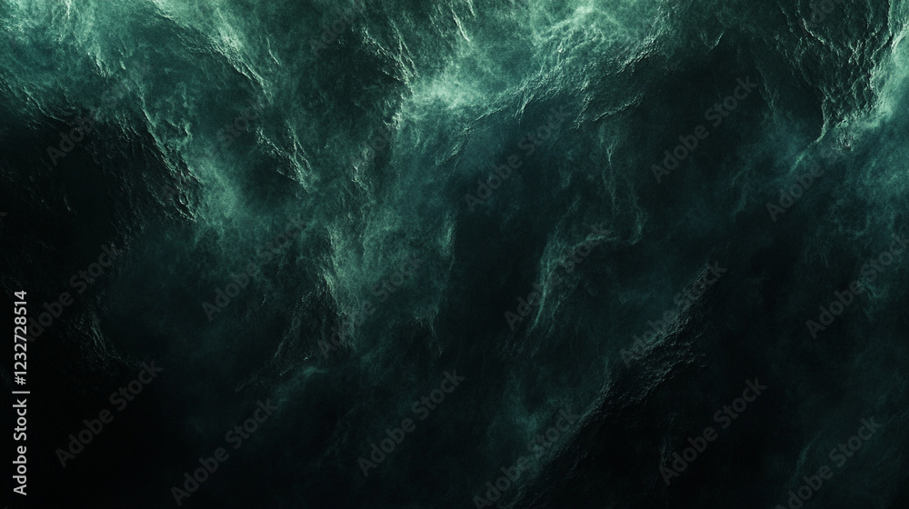 Obraz premium Dark ocean waves create a mesmerizing pattern at night with luminous highlights