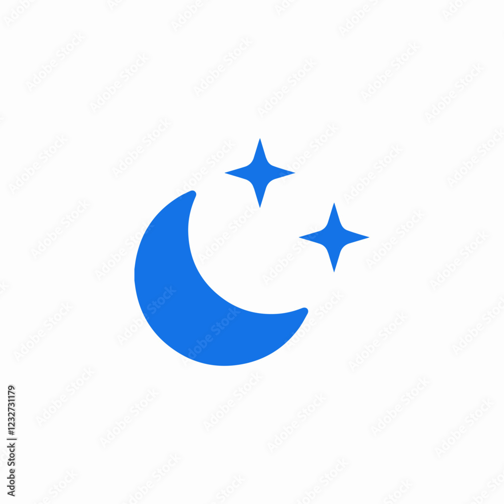 sky night half moon icon sign vector sky night half moon icon sign vector