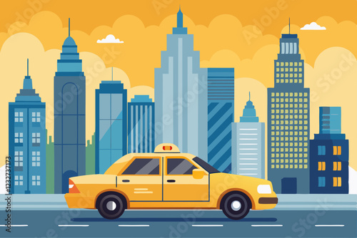 Yellow taxi in the city