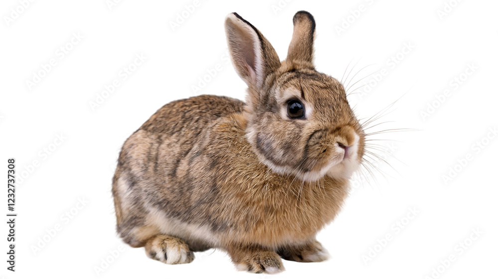 Brown fluffy rabbit on a transparent background. Brown fluffy rabbit on a transparent background.