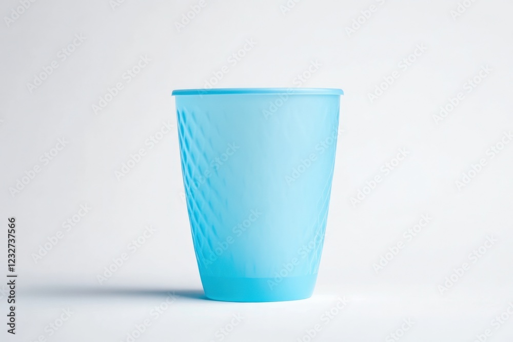 light blue reusable plastic cup on white background light blue reusable plastic cup on white background