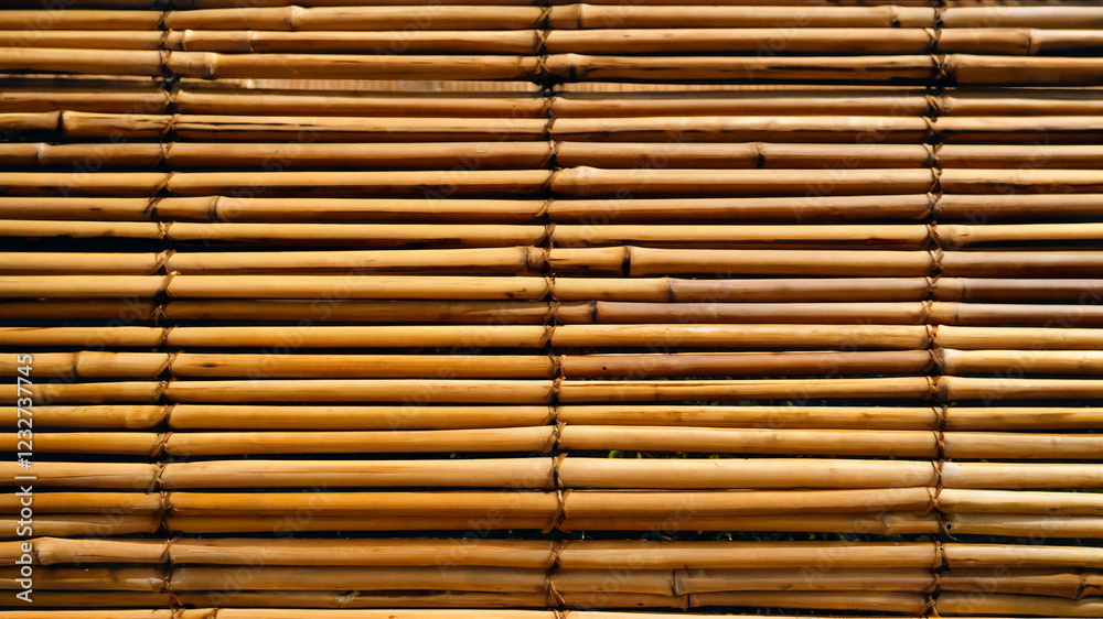 Natural bamboo wall texture with warm, earthy tones. Natural bamboo wall texture with warm, earthy tones.