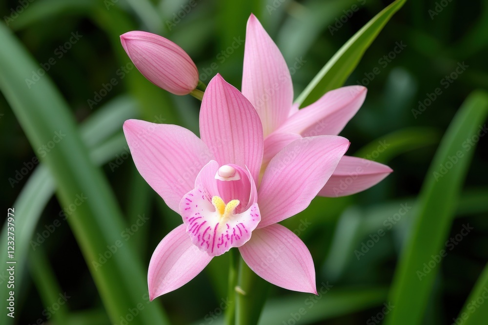 beautiful pink ground orchid flower in bloom beautiful pink ground orchid flower in bloom