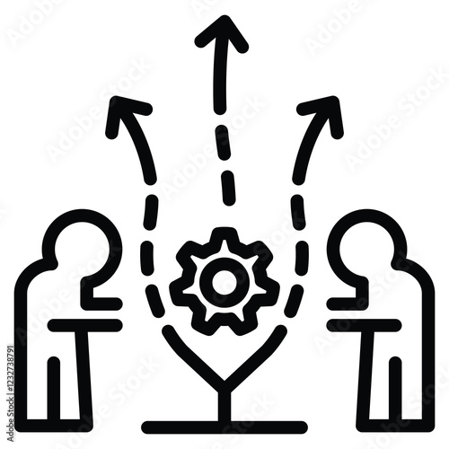 Collaboration Growth icon line vector illustration