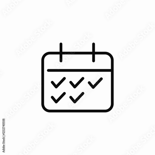 calendar checklist icon sign vector