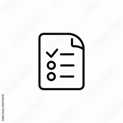 half complete checklist document icon sign vector