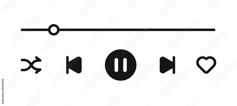 Play, pause, stop buttons. Media interaction icons Play, pause, stop buttons. Media interaction icons