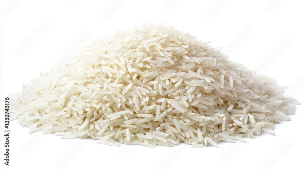 A Plate of White basmati long grain Rice isolated in White Background PNG A Plate of White basmati long grain Rice isolated in White Background PNG