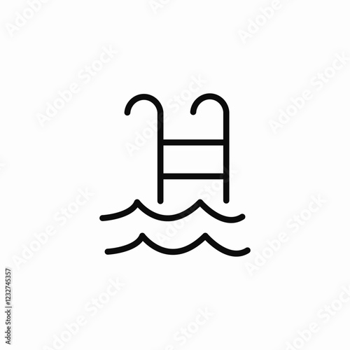 swimming ladder icon sign vector