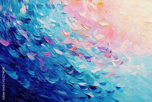 Bright abstract paintings of fish. Dynamic textured marine life art. Sea and ocean life inspiration for design and print