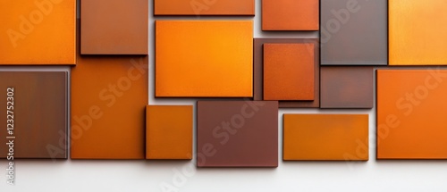 Fototapeta Naklejka Na Ścianę i Meble -  abstract background with orange and brown squares and rectangles