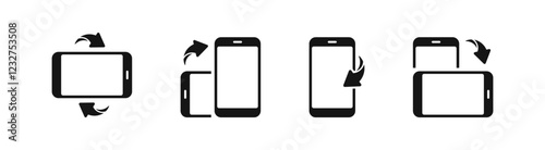 Phone screen rotation icons. Arrows showing screen orientation