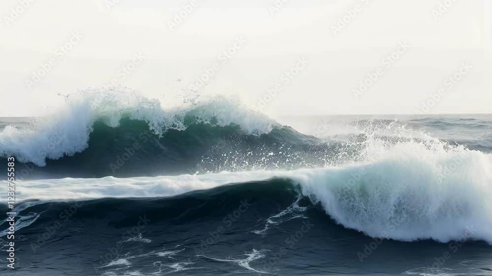 Ocean Waves Crashing: A Dramatic Seascape
