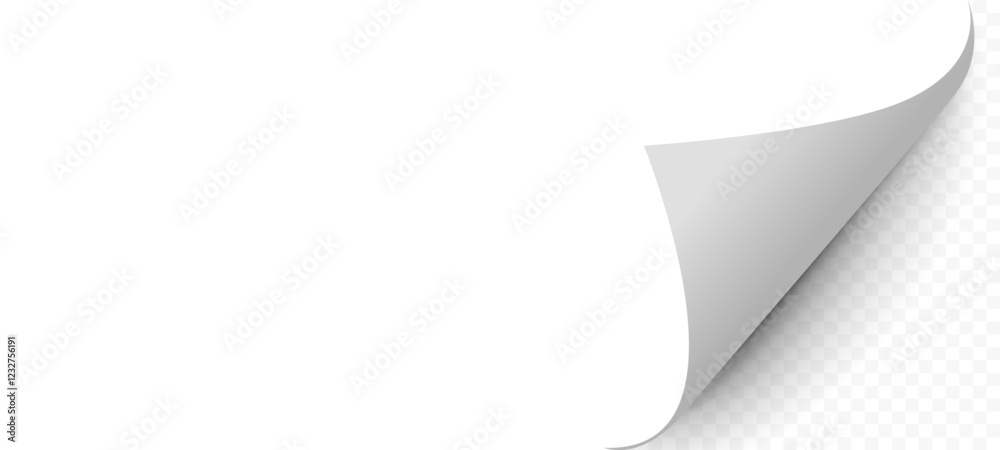 Page curl vector realistic illustration
