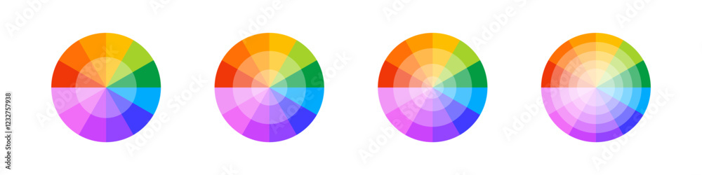 Fototapeta premium Color palette vector circle set. Color wheels for design use.