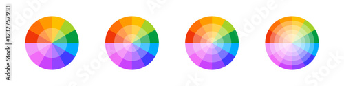 Color palette vector circle set. 
Color wheels for design use.