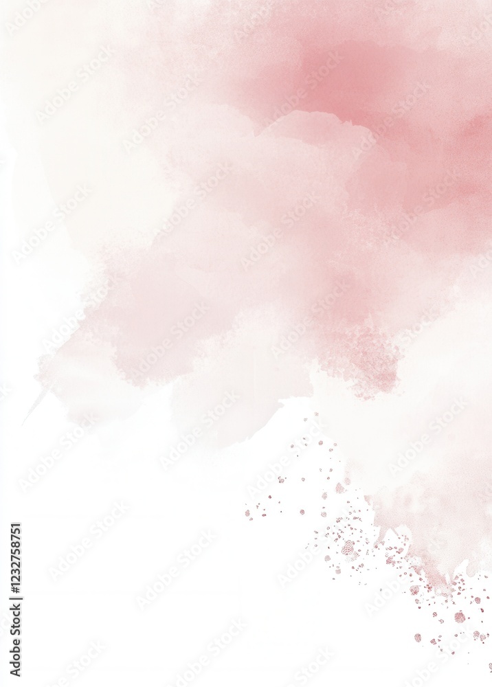 Obraz premium Soft blush watercolor wash with delicate rose gold speckles.