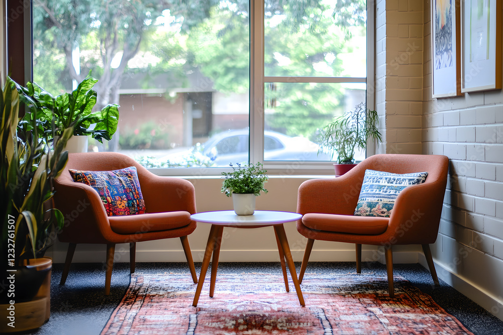 Obraz premium Midwife's Consultation Office Featuring Pregnancy Guides and Warm Decor 