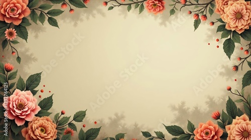 vintage frame with flowers
