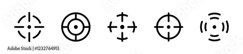 Aim sniper icon set. Crosshair and targeting symbols