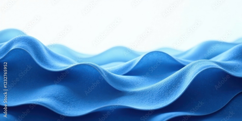 Fototapeta premium Serene Blue Undulating Fabric Texture A Soft, Gentle Wave Pattern for Background Design
