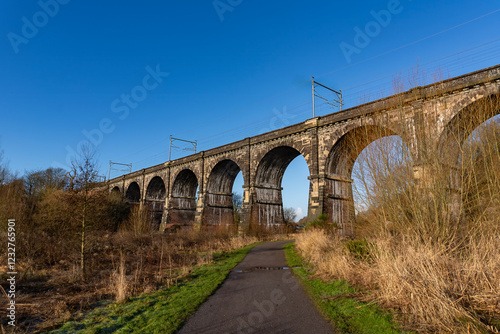 The Sankey Viaduct (Nine Arches) near Newton-le-Willows in Merseyside, UK