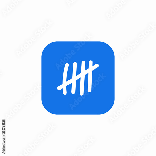 five lines counting icon sign vector
