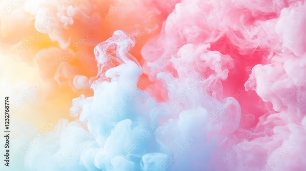 Fototapeta premium Abstract Colorful Smoke Art: Whimsical Display of Fluid Movement