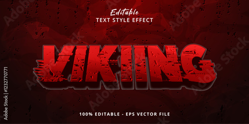 Editable text effect viking, 3d nordic and scandinavian font style