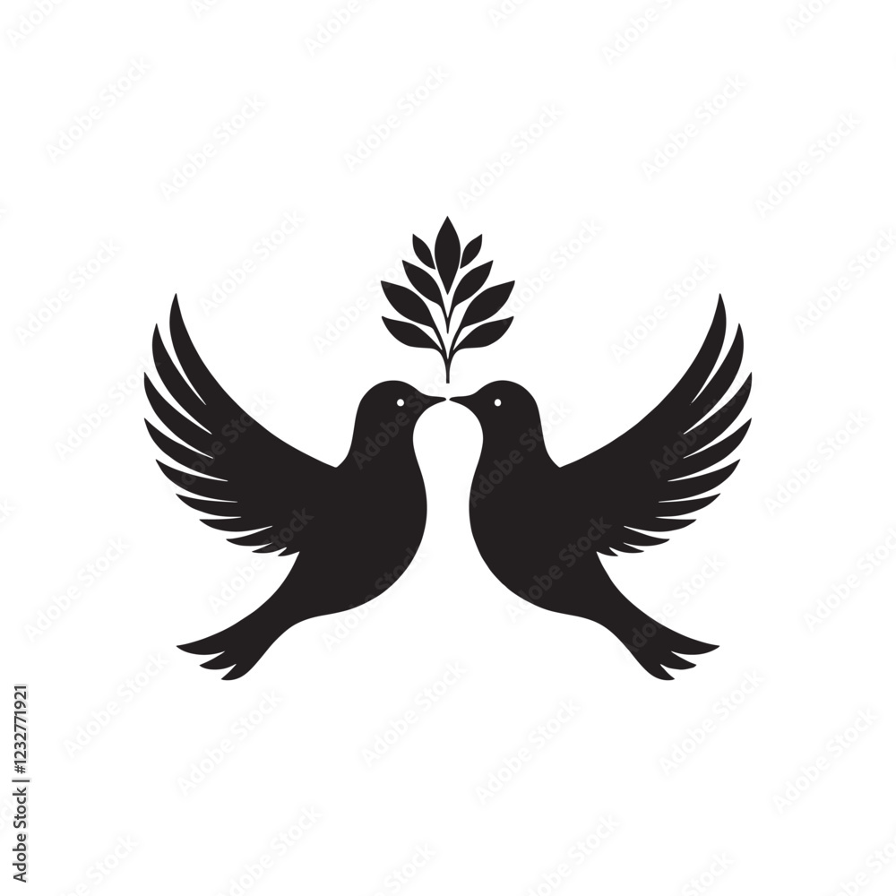 Obraz premium Harmony of the Heavens Doves Framed in a Nightly Glow