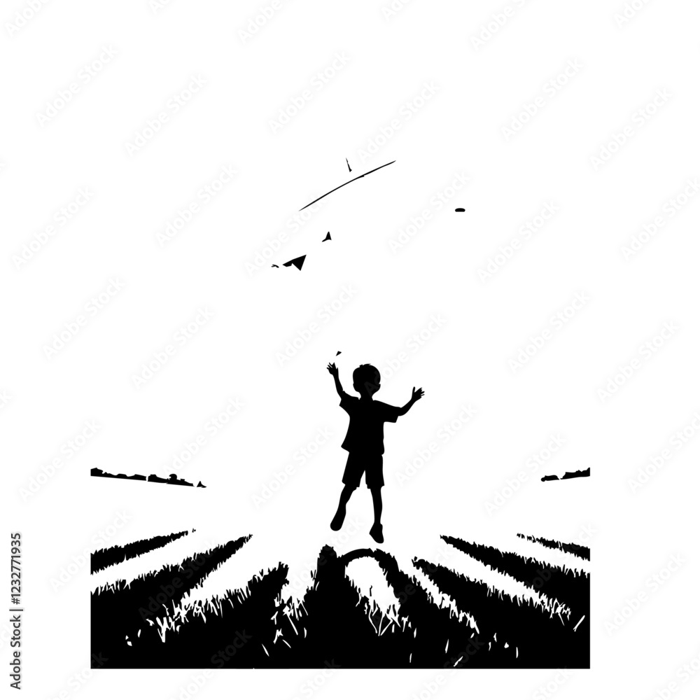 Fototapeta premium Flying Paper Rockets Vector Logo Design
