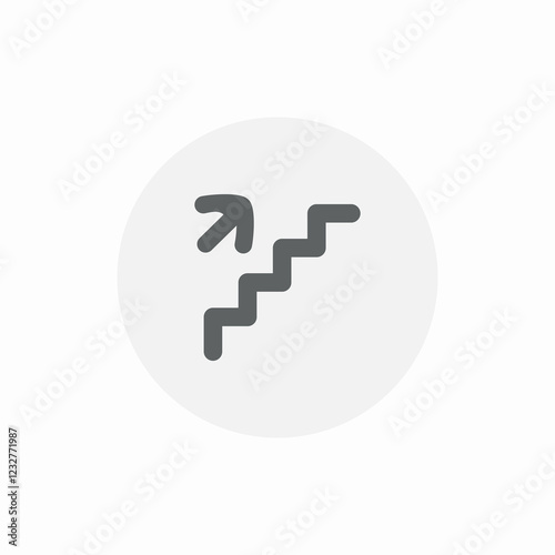 stair climb icon sign vector