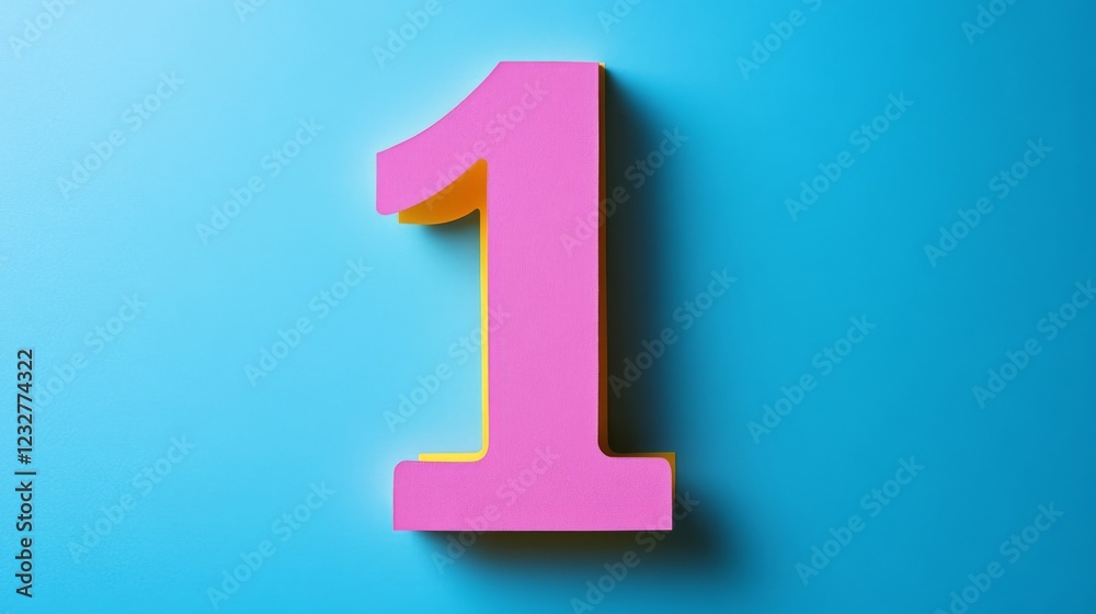 Vibrant Pink and Yellow Number One Graphic Design Vibrant Pink and Yellow Number One Graphic Design
