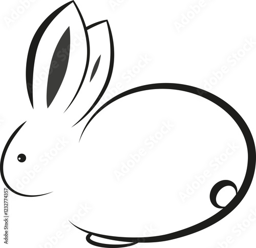 Easy bunny silhouette. Cutie bunny. Vector. EPS 10
