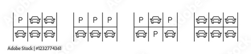 Parking lot illustration. Car parking. Parking icons. Parking lots. Vehicle parks