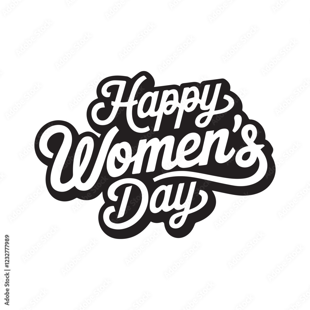 Obraz premium Happy women's day typography silhouette vector art illustration