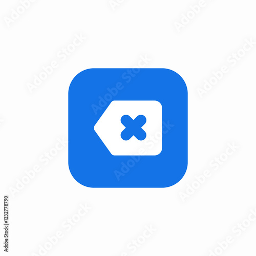 delete text icon sign vector
