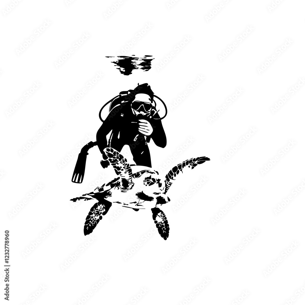 Scuba Diving Vector Logo Design Scuba Diving Vector Logo Design