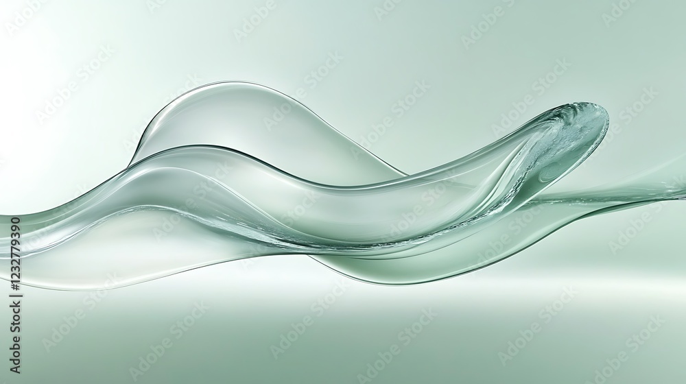 Obraz premium Abstract Green Liquid Wave Flowing Design