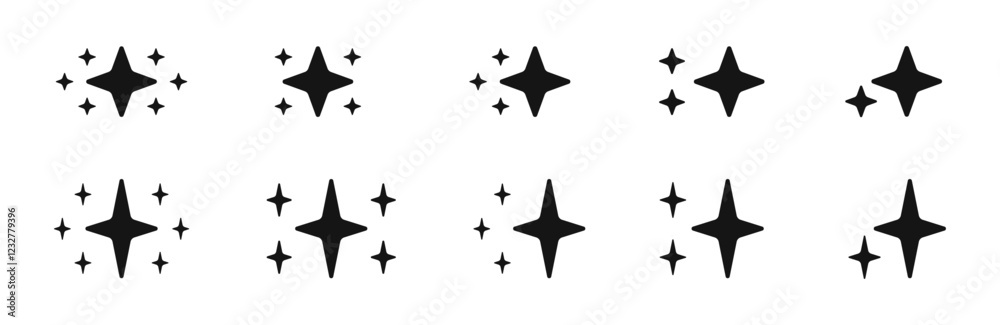 Star icons. Vector stars. Sparkle star icons. Sparkles Star icons. Vector stars. Sparkle star icons. Sparkles